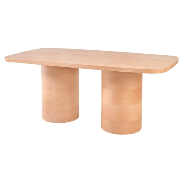 Cylindrical Robus Table Double With Base Beech