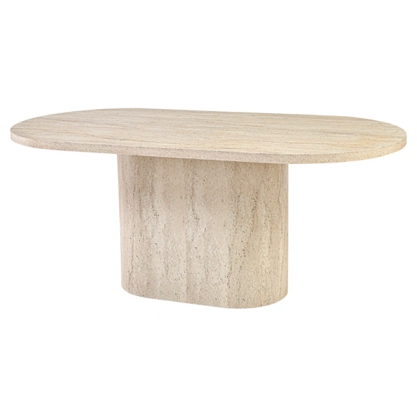 Travertine Oval Table