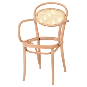 Eylül With Arms Cane Upholstered Chair